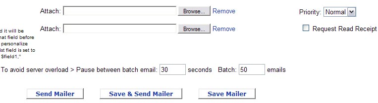 Compose/Send Mailer Options