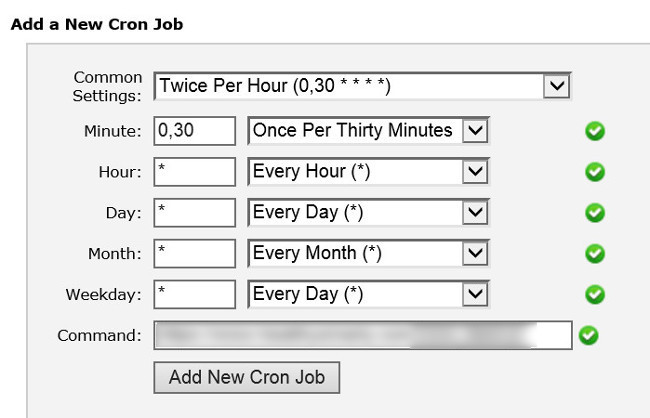 Cron Jobs, Automatic Scripts, Setup, web hosting control panel, cPanel