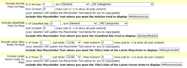 Embed Ariticles, Classifieds, Blog & Forum Posts
