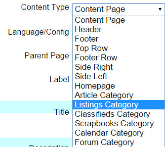 Listings Category Page Type