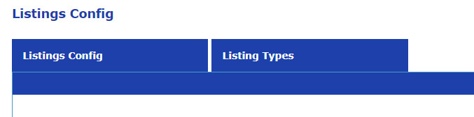 Listings Config, top