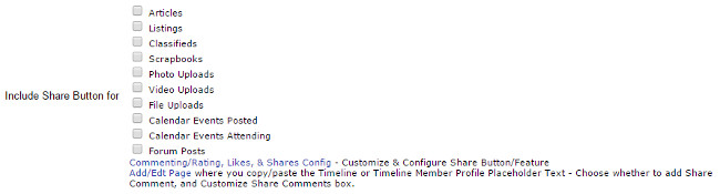 UltimateWB, Share Buttons on Timeline pages
