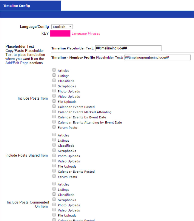 UltimateWB, Timeline Config